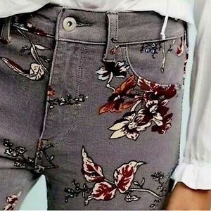 Anthropologie Pilcro floral skinny corduroy pants